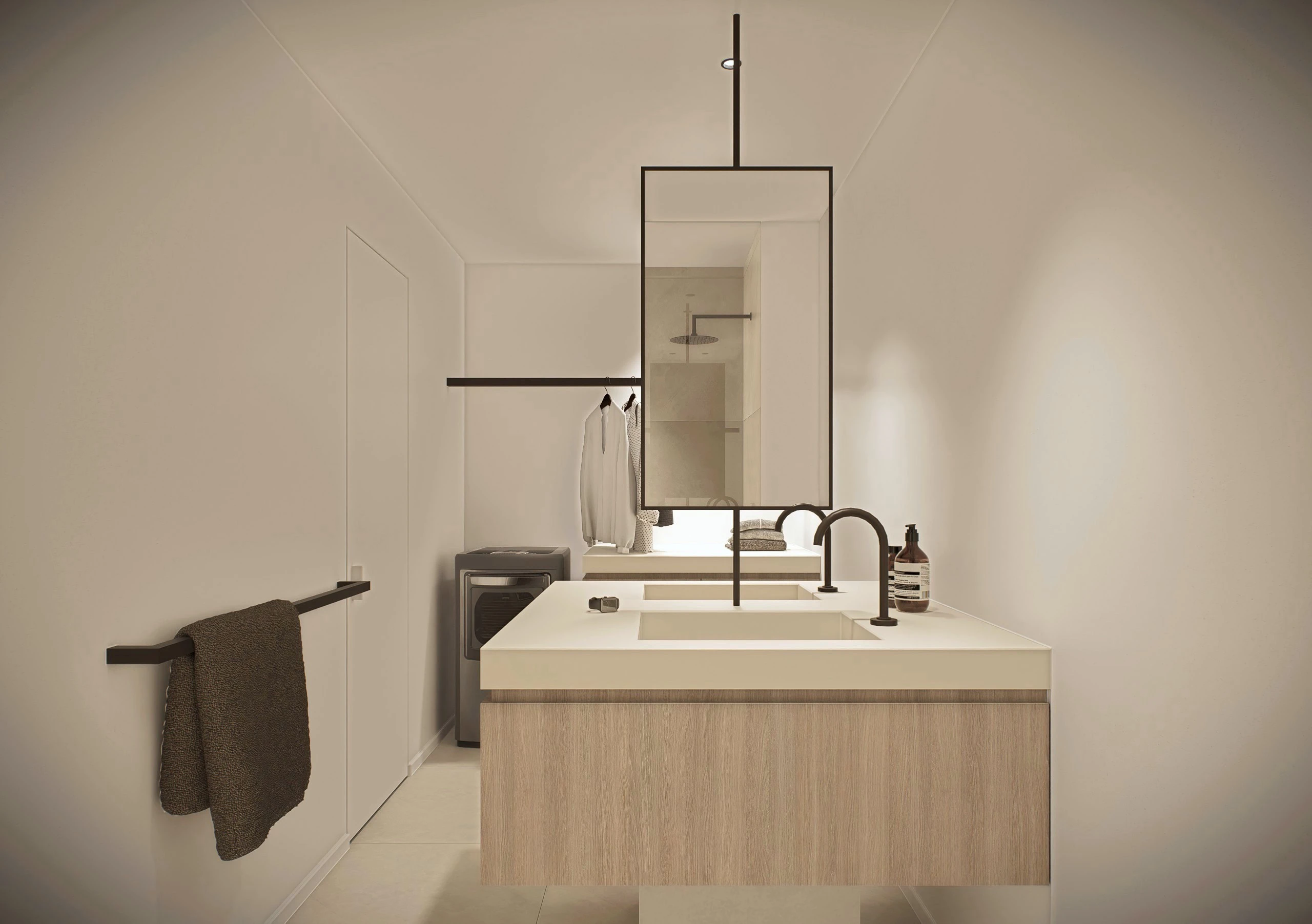 Luxueuze renovatie van een badkamer in Nijlen. Door high end architectenbureau Studio Anja Vissers uit Herentals.